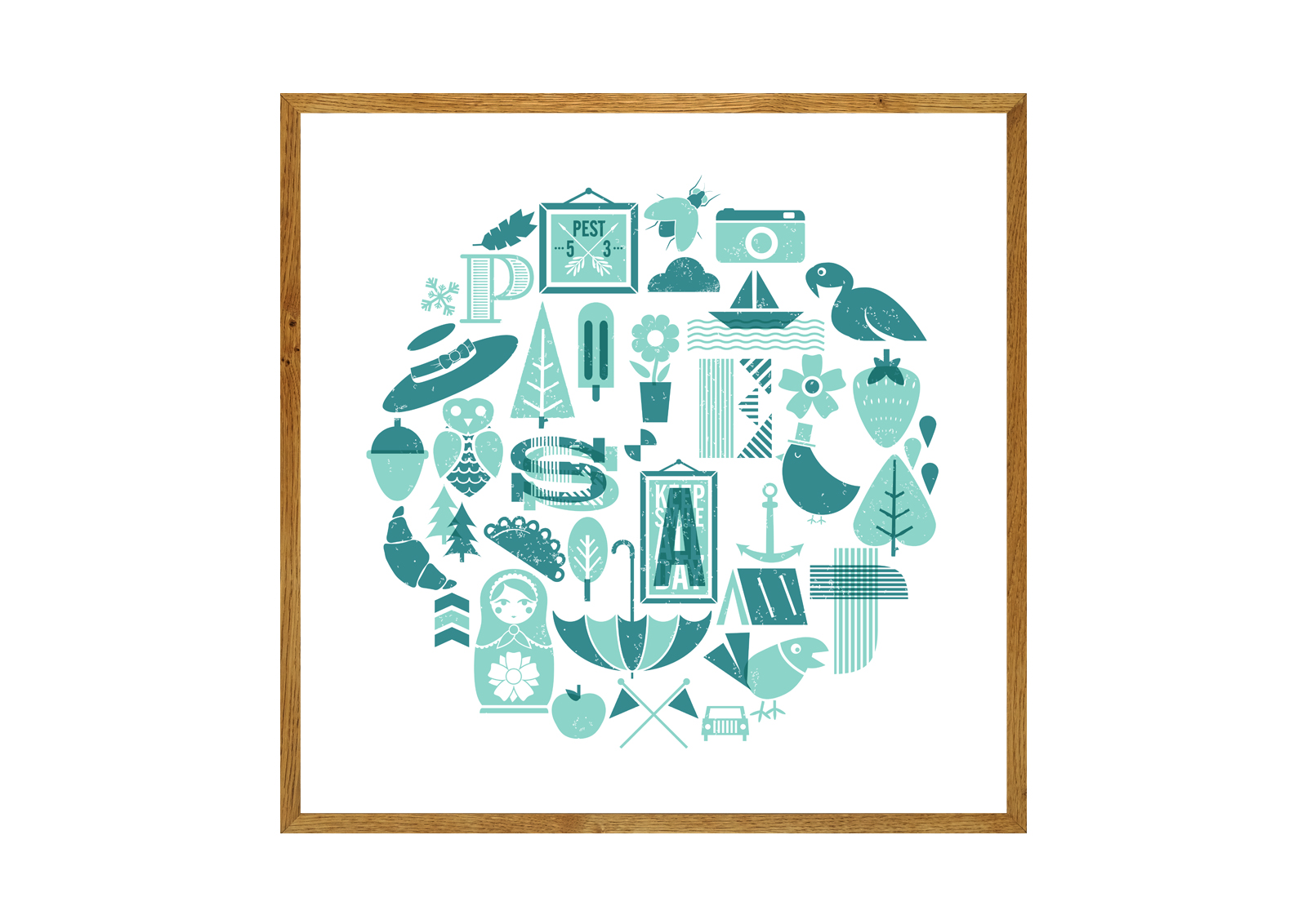 Pest Circle mint poster
