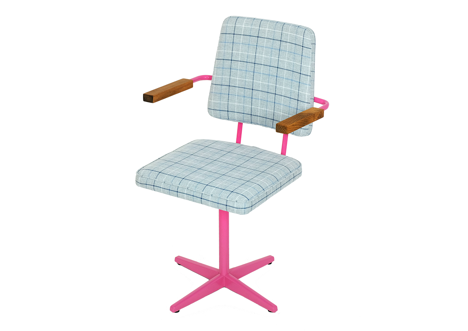 A "Type B" rotating medical chair from 1972. Żywiec Factory of Hospital Equipment. Blue