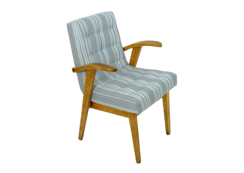 Armchair from the Polish People's Republic era, model 300-137b, designed by Mieczysław Puchała. Blue. armchair after renovation