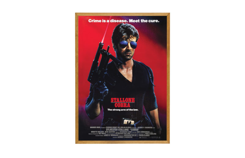 Cobra film poster. Sylvester Stallone. Classic Vintage. Cobra film poster. Sylvester Stallone